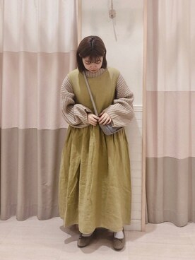 「Slowlinen」｜moeさん（レディース・152cm）の秋コーディネート