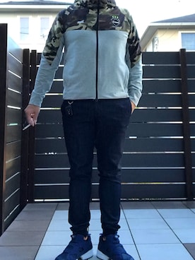 「uniform experiment」｜「アイテム（ジャージ）」を使った、ひろぴーさん（メンズ・175cm）の秋コーディネート
