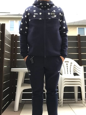 「uniform experiment」｜「アイテム（ジャージ）」を使った、ひろぴーさん（メンズ・175cm）の冬コーディネート