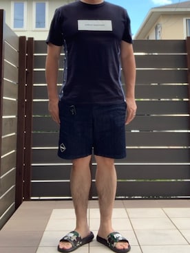 「F.C.R.B.（エフシーアールビー）のアイテム（サンダル）」を使った、ひろぴーさん（メンズ・175cm）の夏コーディネート