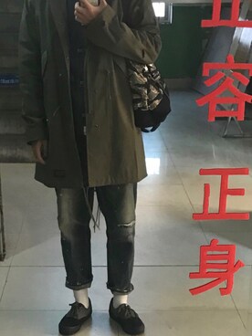 「rdetのアイテム（ミリタリージャケット、その他）」を使った、🍗鸡腿さん（メンズ・178cm）の秋コーディネート