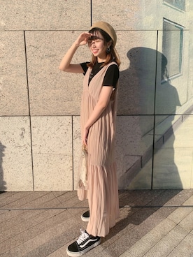 「盐系风格」｜「アイテム（ワンピース/ドレス）」を使った、yisaさん（レディース・160cm）の秋コーディネート