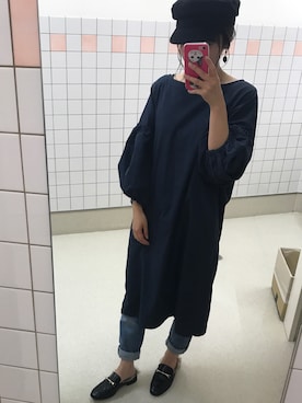 「ファー」｜「アイテム（チュニック）」を使った、ゆきさん（レディース・150cm）の秋コーディネート