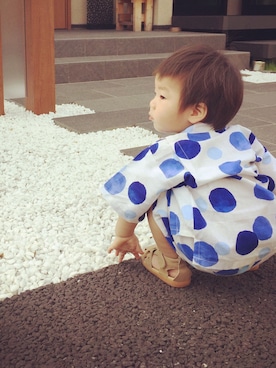 「90cm」｜「アイテム（浴衣）」を使った、totokun⋆*✩⑅◡̈⃝*さん（キッズ・80cm）の夏コーディネート