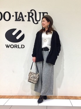 「ダルメシアン柄」｜「アイテム（その他アウター）」を使った、mikkyさん（レディース・160cm）の秋コーディネート