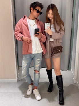 「GRL（グレイル）のアイテム（ノーカラージャケット）」を使った、yukaさん（レディース・165cm）の春コーディネート