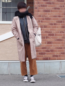 「URBAN RESEARCH Sonny Label（アーバンリサーチサニーレーベル）のアイテム（ライダースジャケット）」を使った、しもはらさん（メンズ・181cm）の冬コーディネート