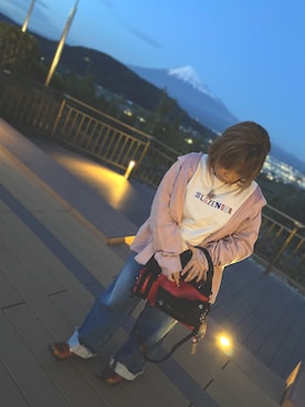 「179/WG（イチナナキュウダブルジー）のアイテム（トップス、ベージュ系）」を使った、そらさん（レディース・149cm）の春コーディネート