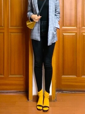 「通勤穿搭」｜「アイテム（スーツジャケット）」を使った、舔爪子Love喵さん（レディース・166cm）の秋コーディネート