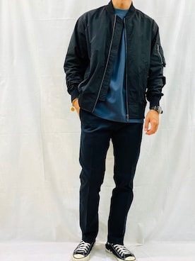 「Sig FREAK'S STORE（シグフリークスストア）のアイテム（ブルゾン）」を使った、trkish@目指すはanywear さん（メンズ・176cm）の春コーディネート