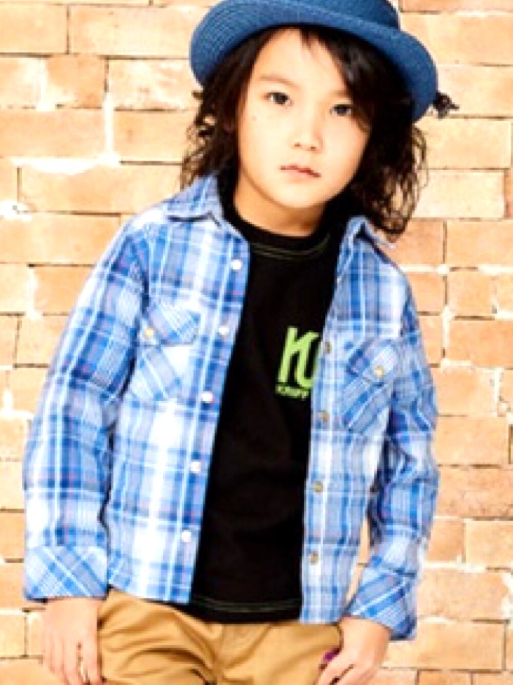 「シャツスタイル、シャツ、キッズコーデ、キッズファッション」｜「KRIFF MAYER Kid's Collectionのアイテム（シャツ/ブラウス、ブルー系）」を使った、ｍａｓａ４４４さん（キッズ・110cm）の春コーディネートの1枚目の写真