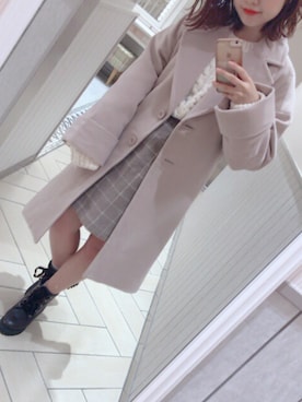 「アイテム（チェスターコート）」を使った、aiminnさん（レディース・146cm）の秋コーディネート