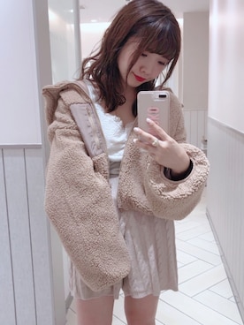 「one after another NICE CLAUP（ワンアフターアナザーナイスクラップ）のアイテム（ブルゾン）」を使った、aiminnさん（レディース・146cm）の秋コーディネート