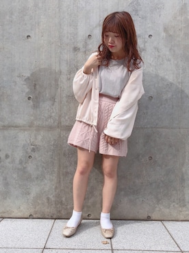 「アイテム（バレエシューズ）」を使った、aiminnさん（レディース・146cm）の秋コーディネート