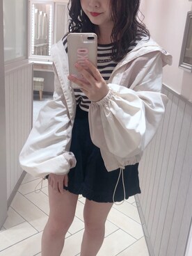 「one after another NICE CLAUP（ワンアフターアナザーナイスクラップ）のアイテム（ブルゾン）」を使った、aiminnさん（レディース・146cm）の秋コーディネート