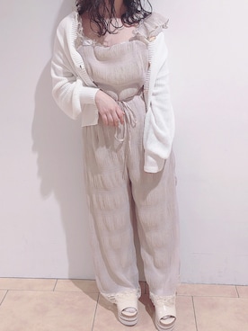 「one after another NICE CLAUP（ワンアフターアナザーナイスクラップ）のアイテム（サロペット/オーバーオール）」を使った、aiminnさん（レディース・146cm）の春コーディネート