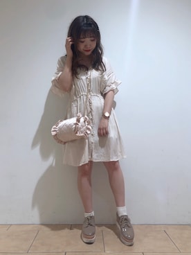 「アイテム（バッグ、ホワイト系）」を使った、aiminnさん（レディース・145cm）の夏コーディネート