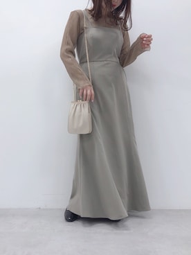 「アイテム（ジャンパースカート）」を使った、aiminnさん（レディース・146cm）の春コーディネート