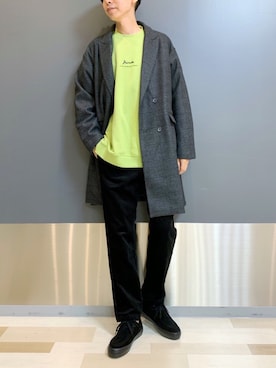 「RAGEBLUE（レイジブルー）のアイテム（チェスターコート）」を使った、ヒロさん（メンズ・182cm）の冬コーディネート
