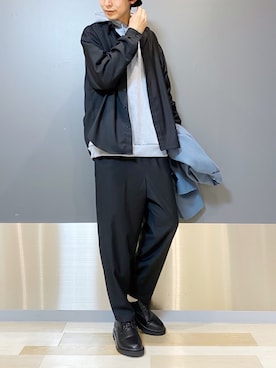 「RAGEBLUE（レイジブルー）のアイテム（ピーコート）」を使った、ヒロさん（メンズ・182cm）の冬コーディネート