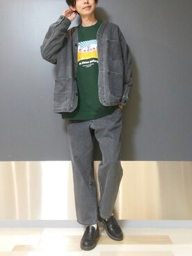 「RAGEBLUE（レイジブルー）のアイテム（ノーカラージャケット）」を使った、ヒロさん（メンズ・182cm）の冬コーディネート