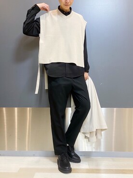 「RAGEBLUE（レイジブルー）のアイテム（チェスターコート）」を使った、ヒロさん（メンズ・182cm）の春コーディネート