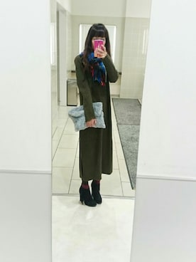 「ファークラッチ」｜「アイテム（ブーツ）」を使った、shi-さん（レディース・158cm）の冬コーディネート