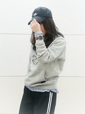 「ダニエルウェリントン」｜「アイテム（キャップ）」を使った、shi-さん（レディース・158cm）の春コーディネート