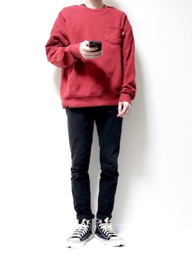 「Urcarol（ウルカロール）のUrcarol ハイカットキャンバススニーカー（スニーカー）」を使った、tatsuさん（メンズ・175cm）の秋コーディネート