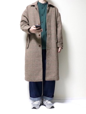 「アイテム（ステンカラーコート）」を使った、tatsuさん（メンズ・175cm・20代）の冬コーディネート