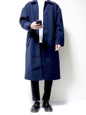 「アイテム（ステンカラーコート）」を使った、tatsuさん（メンズ・175cm・20代）の冬コーディネート