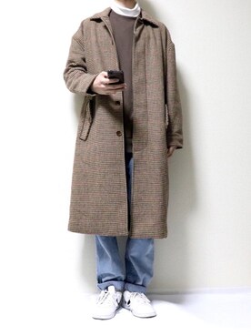 「アイテム（ステンカラーコート）」を使った、tatsuさん（メンズ・175cm・20代）の冬コーディネート