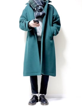 「アイテム（ステンカラーコート）」を使った、tatsuさん（メンズ・175cm・20代）の冬コーディネート