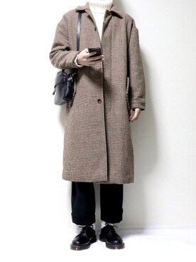 「アイテム（ステンカラーコート）」を使った、tatsuさん（メンズ・175cm・20代）の冬コーディネート