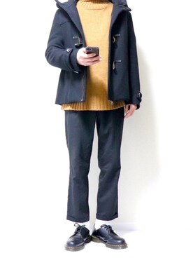 「STUDIOUS（ステュディオス）のアイテム（ダッフルコート）」を使った、tatsuさん（メンズ・175cm）の冬コーディネート
