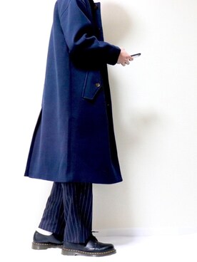 「アイテム（ステンカラーコート）」を使った、tatsuさん（メンズ・175cm・20代）の冬コーディネート