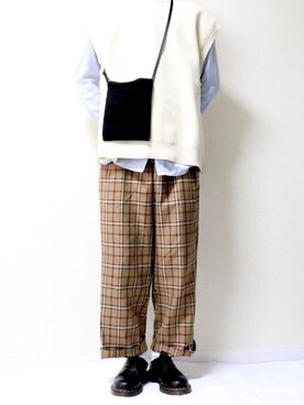 tatsuさんの「イージーケアジャージースリムフィットシャツ（長袖）」を使ったコーディネート