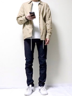 「EDWIN」｜「アイテム（ブルゾン）」を使った、tatsuさん（メンズ・175cm）の春コーディネート