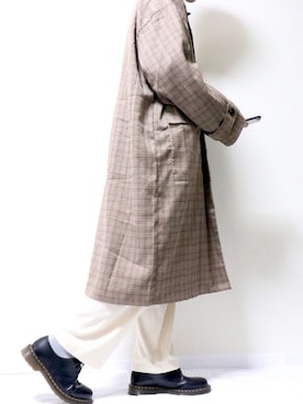 「アイテム（ステンカラーコート）」を使った、tatsuさん（メンズ・175cm・20代）の春コーディネート