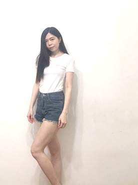 「AIR SPACE（エアースペース）のアイテム（パンツ）」を使った、Amandaさん（レディース・161cm）の夏コーディネート