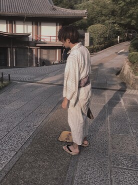 「kimono（キモノ）のアイテム」を使った、きょさん（メンズ・169cm）の夏コーディネート