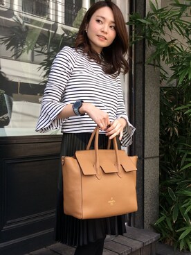「perkyroom」｜「アイテム（腕時計）」を使った、perky room スタッフさん（レディース・158cm）の春コーディネート