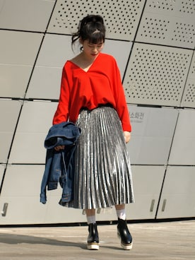 「slickmist（スリックミスト）のアイテム」を使った、perky room スタッフさん（レディース・162cm）の春コーディネート