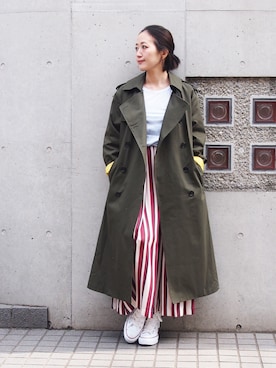 「slickmist（スリックミスト）のアイテム」を使った、perky room スタッフさん（レディース・152cm）の春コーディネート