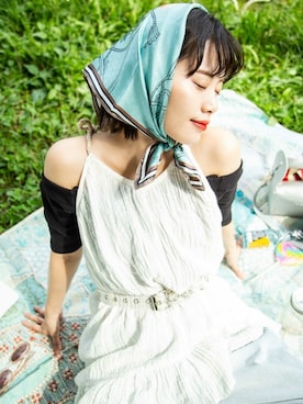「ピクニック」｜「アイテム（財布/小物）」を使った、perky room スタッフさん（レディース・158cm）の夏コーディネート