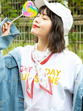 「ピクニック」｜「アイテム（財布/小物）」を使った、perky room スタッフさん（レディース・158cm）の夏コーディネート