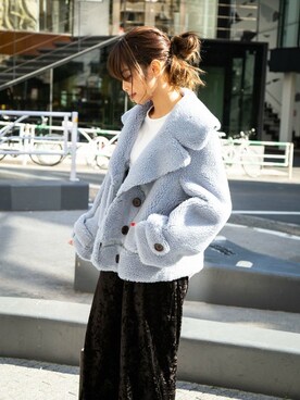 「アイテム（ピアス（片耳用））」を使った、perky room スタッフさん（レディース・163cm）の冬コーディネート