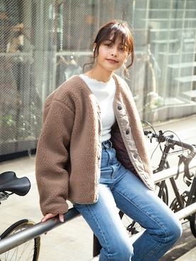 「アイテム（イヤリング（片耳用））」を使った、perky room スタッフさん（レディース・163cm）の冬コーディネート