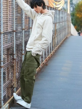 「Not So Ape（ノットソーエイプ）のアイテム」を使った、perky room スタッフさん（メンズ・181cm）の春コーディネート