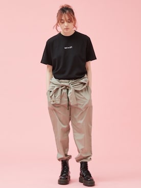 「Not So Ape（ノットソーエイプ）のアイテム」を使った、perky room スタッフさん（レディース・170cm）の夏コーディネート